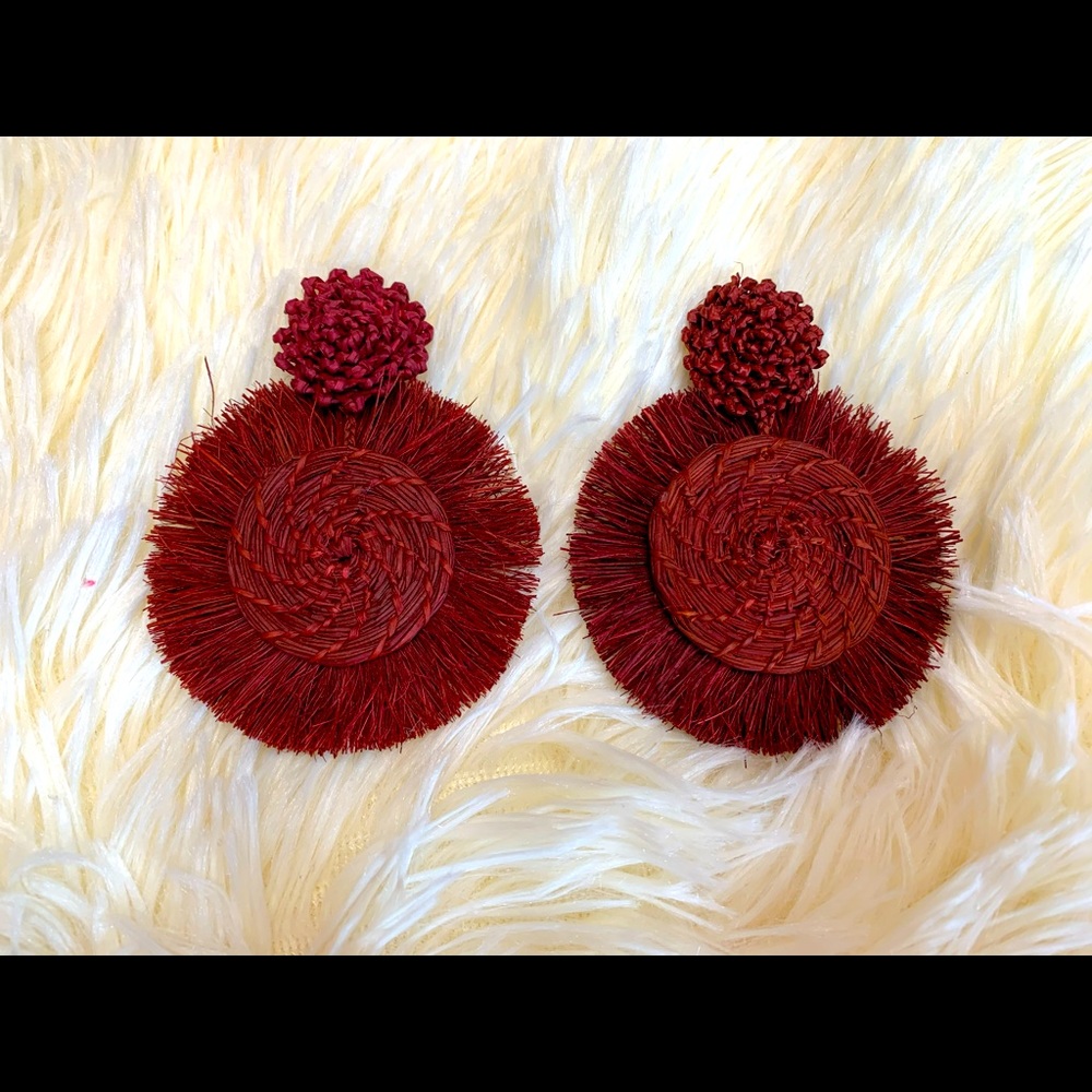 Maroon treasure jewels earrings